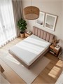 Парящая двуспальная кровать 200x200 см с мягким изголовьем "Лепестки" 464Л