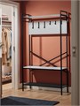 Вешалка для одежды с обувницей NICOLE, напольная, 100х35х181см, Белая 326Б