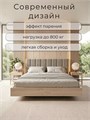 Кровать Престиж с мягким изголовьем, 200х200, ЛДСП Дуб Сонома, цвет изголовья Remy 81 262ДубСонома