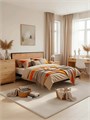 Кровать парящая металлическая 200х190 см, двуспальная, Дуб Вотан 389ДВ