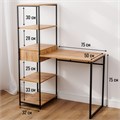 Стол письменный, офисный, компьютерный, Лофт, Дуб Вотан, 105х50х75 см 107