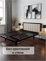 Кровать металлическая с мягким изголовьем, 160х200 см, цвет изголовья Сonnect 01 490Ч