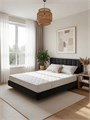Парящая двуспальная кровать 200x200 см с мягким изголовьем "Лепестки" 464Г