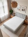 Парящая двуспальная кровать 200x200 см с мягким изголовьем "Лепестки" 464С
