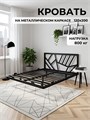 Кровать парящая Заря металлическая 120х200 двуспальная, черная 480Ч