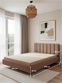 Парящая двуспальная кровать 160x200 см с мягким изголовьем "Лепестки" 462Л